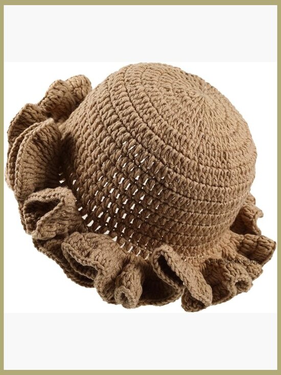 Crochet Bucket Hat Knit Floppy Cap Handmade Polyester Cotton main image 7